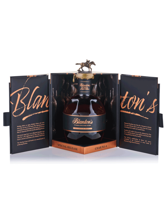 Blantons-Char-No4 a premium whisky spirit out of the box by Teddy's Speakeasy